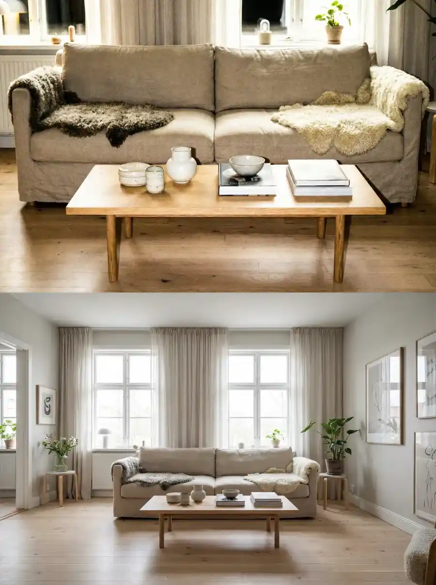 Asunnon stailaus. Harrastelija vs. ammattivalokuvaaja.